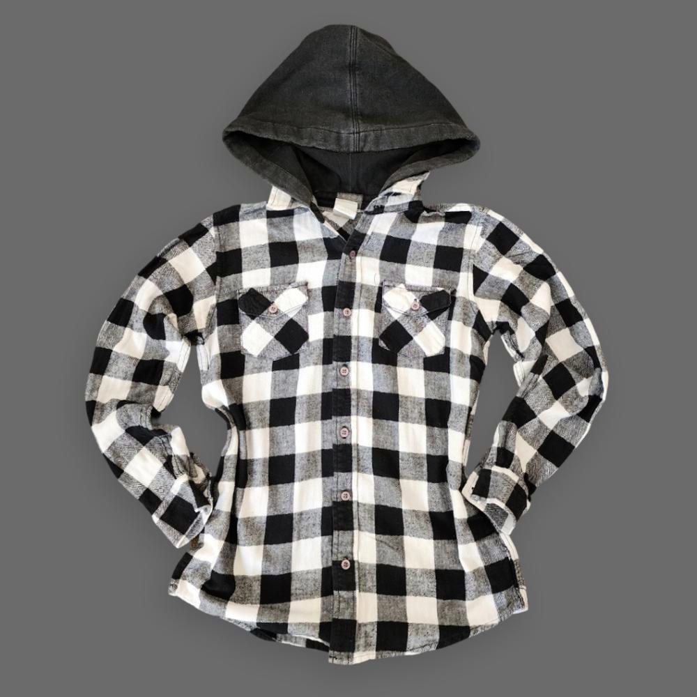 Vintage! Plaid Hooded Flannel, Youth L